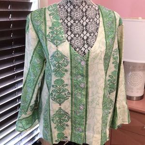 NWT Roller Rabbit Berrino Hermosa Top, Green L